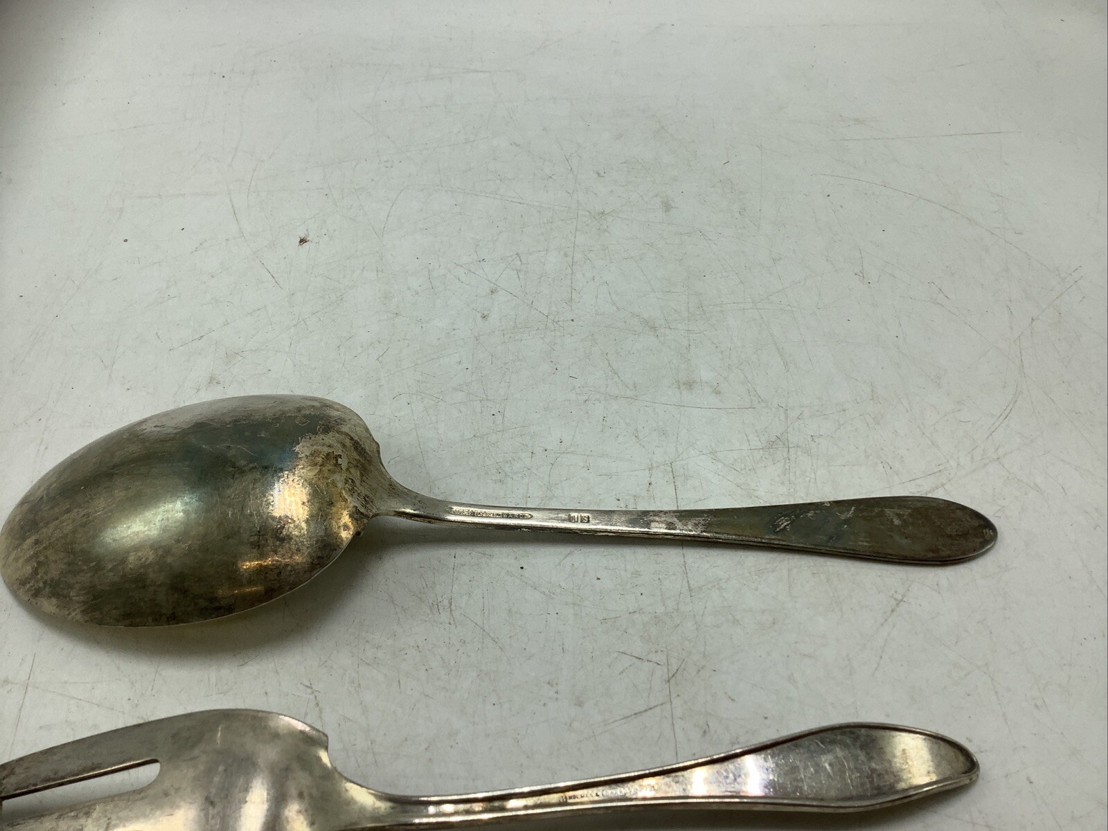 VTG Holmes & Edwards Plated Silver Serving Spoon Fork Set of 3