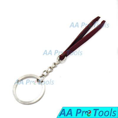 Key-Chain Gift Idea: Beautician Keychain, Functional, Eyebrow Tweezers Maroon