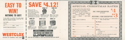 1963 Westclox Clock Timepiece Prize Offer Look Subscription Card Print Ad LO5
