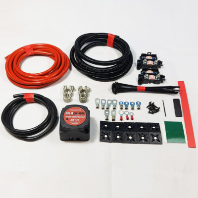 Split Charge Kit Relay 3mtr 12V 140 Amp Voltage Sensitive Heavy Duty 3 Metre