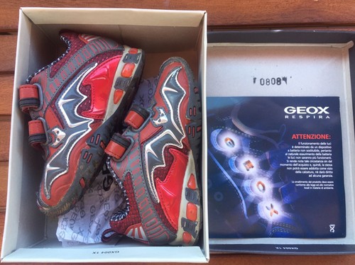 Scarpe Sneakers Bambino Geox Con Luci Tg 22 Usate Grigio/rosso | eBay