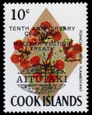 AITUTAKI 74 (SG79) - Nuclear Test Ban Treaty 10th Anniversary (pb67758)