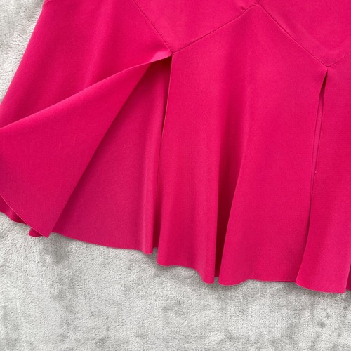 Cache NOS Vintage Womens M Hot Pink Barbiecore Disco Fit & Flare Skirt Split Hem - Picture 5 of 13