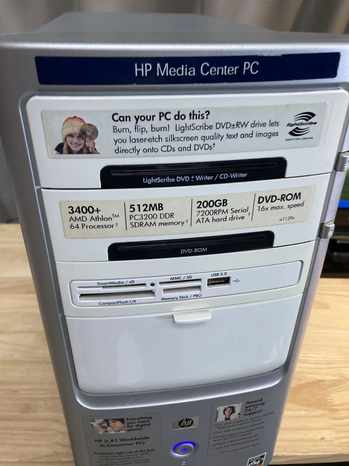 HP Pavilion a1129n AMD Athlon 64 3400+ 2.2GHz 512MB RAM 1TB HDD Windows XP - Image 4 of 4