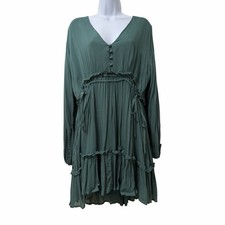 Dress Forum Womens Tiered Cinched Waist Mini Dress Size S Cottagecore Boho Chic