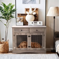 Two Drawers Pet House Furniture‌ with Doors Side Table Indoor Wooden Dog Kennel