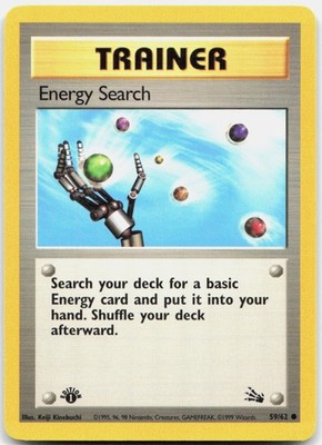 Pokemon TCG Energy Search Fossil Common 59/62 1st Edition
