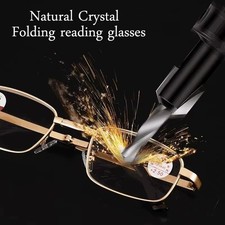 Anti Scratch Reading Glasses Golden Black Frame Case Presbyopic Lens
