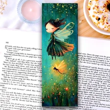 Fairy Girl Bookmark Fire Fly Flight, Whimsical Page Saver Gift For Book Readers