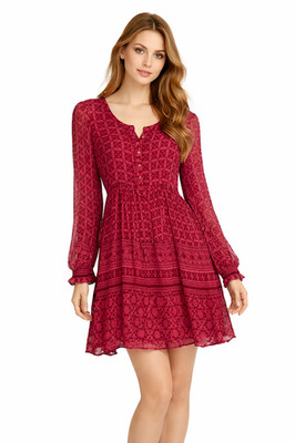 Mauve By Anthropologie Canna Swing Sheer Coquette Babydoll Dress Women 10 Lined