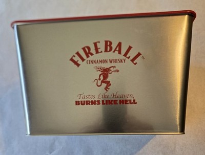 FIREBALL Whiskey Rare 2 Handle Ice Bucket  Man Cave Storage New Old Stock 