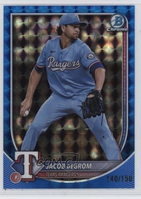 2025 Bowman Chrome Blue Geometric Refractor 140/150 Jacob deGrom #47 1i7n