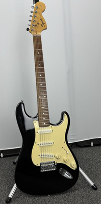 Squier Affinity Strat Black Electric Guitar With Road Runner Gig Bag