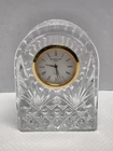 Waterford Crystal Mantle Clock Quartz Cut Glass Desk Clock Tested Works