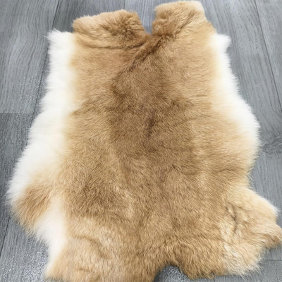 Natural Tanned Rabbit Hide Skin Decorative Craft Grade(12'' by 14'' Rabbit Fur