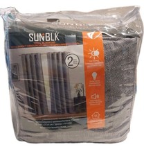 SUN BLK Total Blackout Window Curtains - Maxwell Grey - 52 x 84 in- Pack of 2