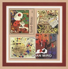 Joan Miro Stamp Famous Art Painter Painting Souvenir Sheet Mint NH