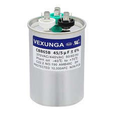 45/5 Uf 45 5 MFD 370V or 440V Dual Run Start round A/C Capacitor 45 5 Uf 370 440