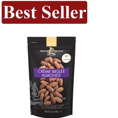 Lavish Crème Brûlée Almonds, 3.5 OZ Resealable Bag - Gluten-Free Luxury Snack