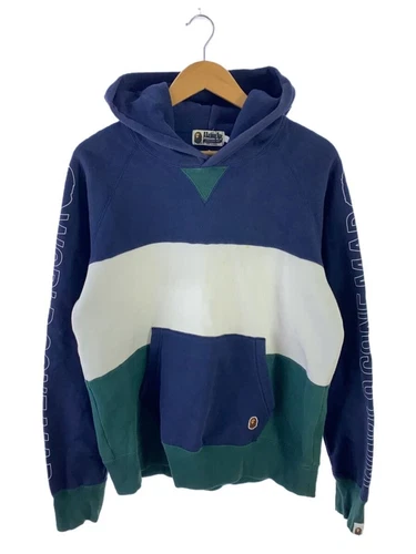A BATHING APE (BAPE) Felpa con cappuccio A BATHING APE blu navy L usata