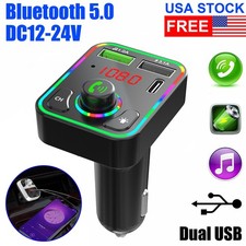 Wireless Car FM Transmitter Mini LED Screen MP3 Bluetooth 5.0 Fast PD Adapter