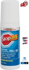 Pain Relief Roll on Gel 3Oz, USA Made, Max Strength Fast Acting with MSM, Glucos
