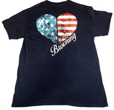 Browning Firearms Guns Love America Womens T-shirt Sz M Heart Flag Short Sleeve Browning Firearms Guns Love America Womens T-shirt Sz M Heart Flag Short Sleeve