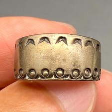 Vintage Southwestern Sterling Silver Stampwork Ring Size 5.5