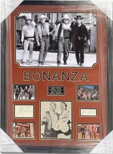 Bonanza Signed Cast Autographed Cuts 7x8 Photo Greene Landon +2 Framed JSA