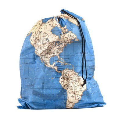 Kikkerland Wäschesack Weltkarte Wäschebeutel Beutel Schuhe 41x56 cm Reise Urlaub