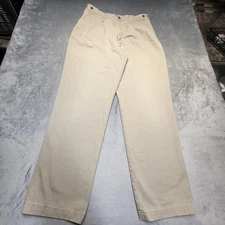 Vintage Dockers Pants Mens 32x32 Khaki Classic Fit Pleated Side Elastic