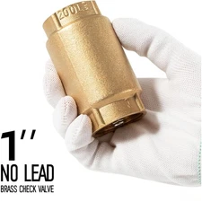 1in Brass Check Valve One Way Backflow Preventer CVNL100 700 Series FNPT
