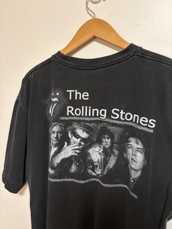 Camiseta De Colección Años 90 Desteñida Negra The Rolling Stones Talla XL Rock Tour Camiseta EE. UU. Foto 4 de 4