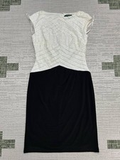 Lauren Ralph Lauren Dress Womens 4 Ivory Black Sequin Blouson