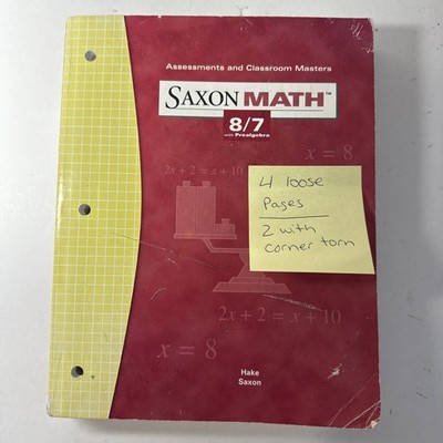 Saxon Math 8/7 Assessments and Classroom Masters, 3rd Edition, 1591412897, Rare