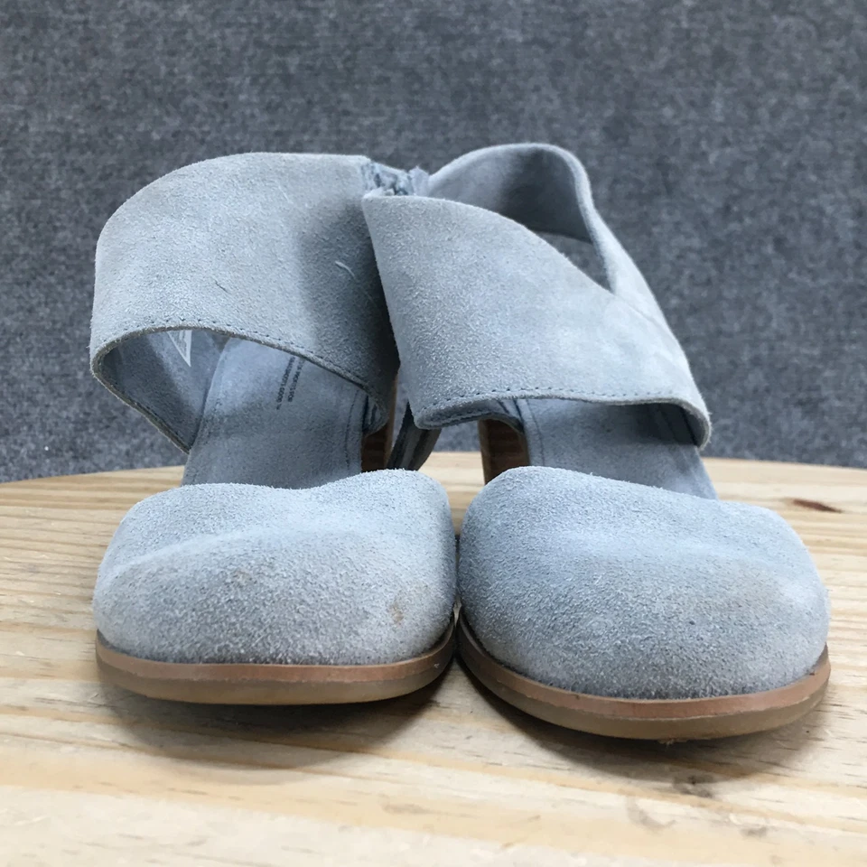 Sandalias TOMS para mujer 7 azules Mallorca con cordones recortados gamuza tacones informales cremallera Foto 4 de 4