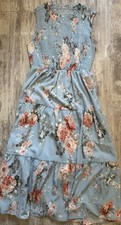 SHEIN Floral Long Sleeveless Dress Size S 4 Woman’s Light Blue