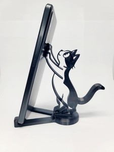 Cell Phone/Tablet Stand Black Cat Shaped Smartphone and Small Tablets Kindle