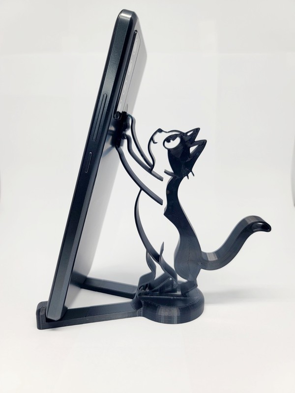 Cell Phone/Tablet Stand Black Cat Shaped Smartphone and Small Tablets Kindle