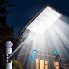 Commercial Solar Street Light Dusk to Dawn Lamp For Parking Lot Road Yard