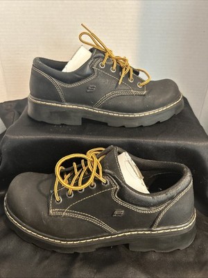 Skechers Parties Mate Black Suede Oxford Shoes 90s Y2K Style Chunky Women's 9