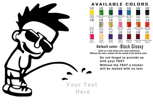 Peeing Boy Vinyl Decal Sticker Car Window Bumper Design Your Text USA Seller - Picture 9 of 13