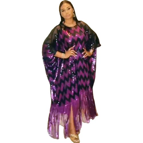 Pailletten afrikanische Dashiki muslimische Quaste Abaya Kleider Abend Party Kleider Kaftan - Bild 7 von 21