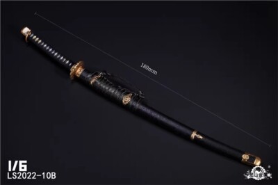 LS2022-10B 1:6 Weapon Model Black Japanese Samurai Katana