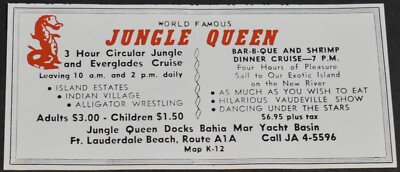 1972 Print Ad Florida Fort Lauderdale Jungle Queen Dinner Cruise Shrimp Eat Art