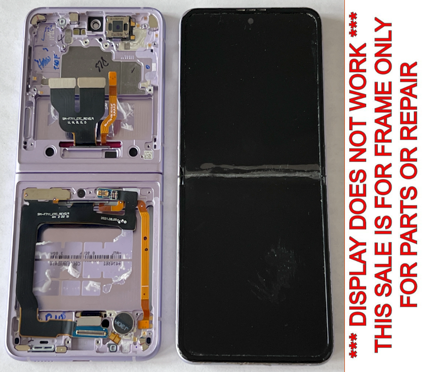 SAMSUNG GALAXY Z Flip3 5G F711U PURPLE LAVENDER LCD FRAME HOUSING