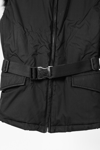 Prada Black Nylon Belted Fox-Fur-Trim Vest, Size S - Picture 7 of 13