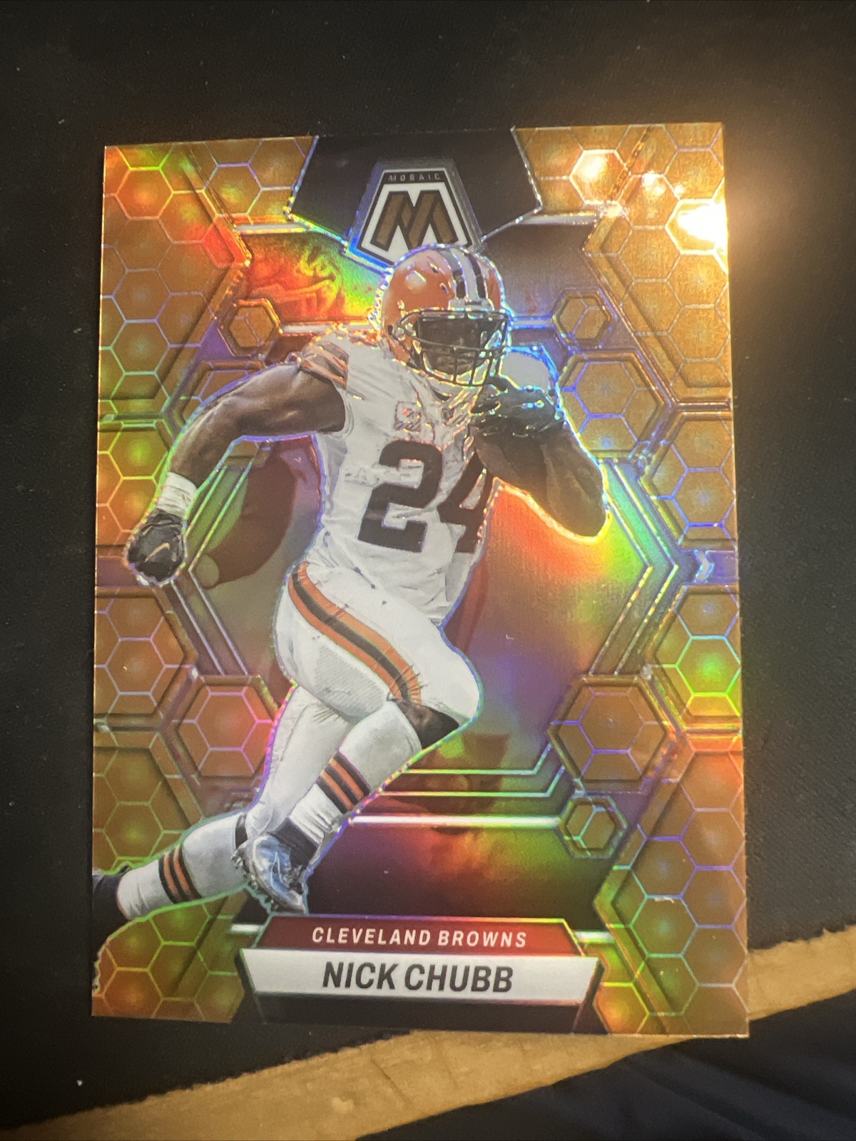 2023 Panini Mosaic Football Honeycomb Prizm SSP Nick Chubb #49 Cleveland Browns