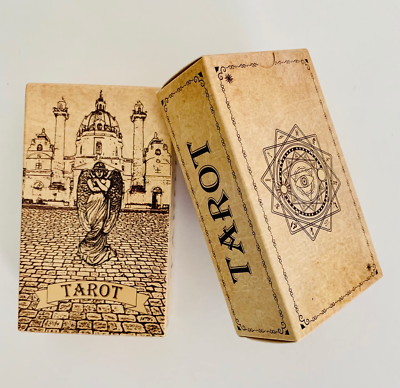 1910 Vintage Classic Tarot Standard 78 Cards Gold Tin with Double