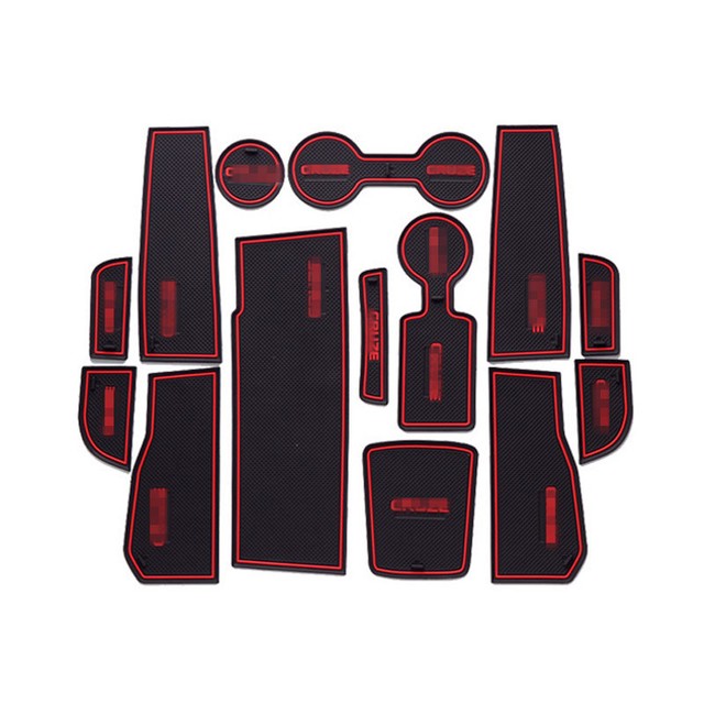 NonSlip Interior Soft Rubber Door Panel Mats Cup Holder Pad For